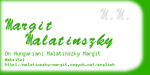 margit malatinszky business card